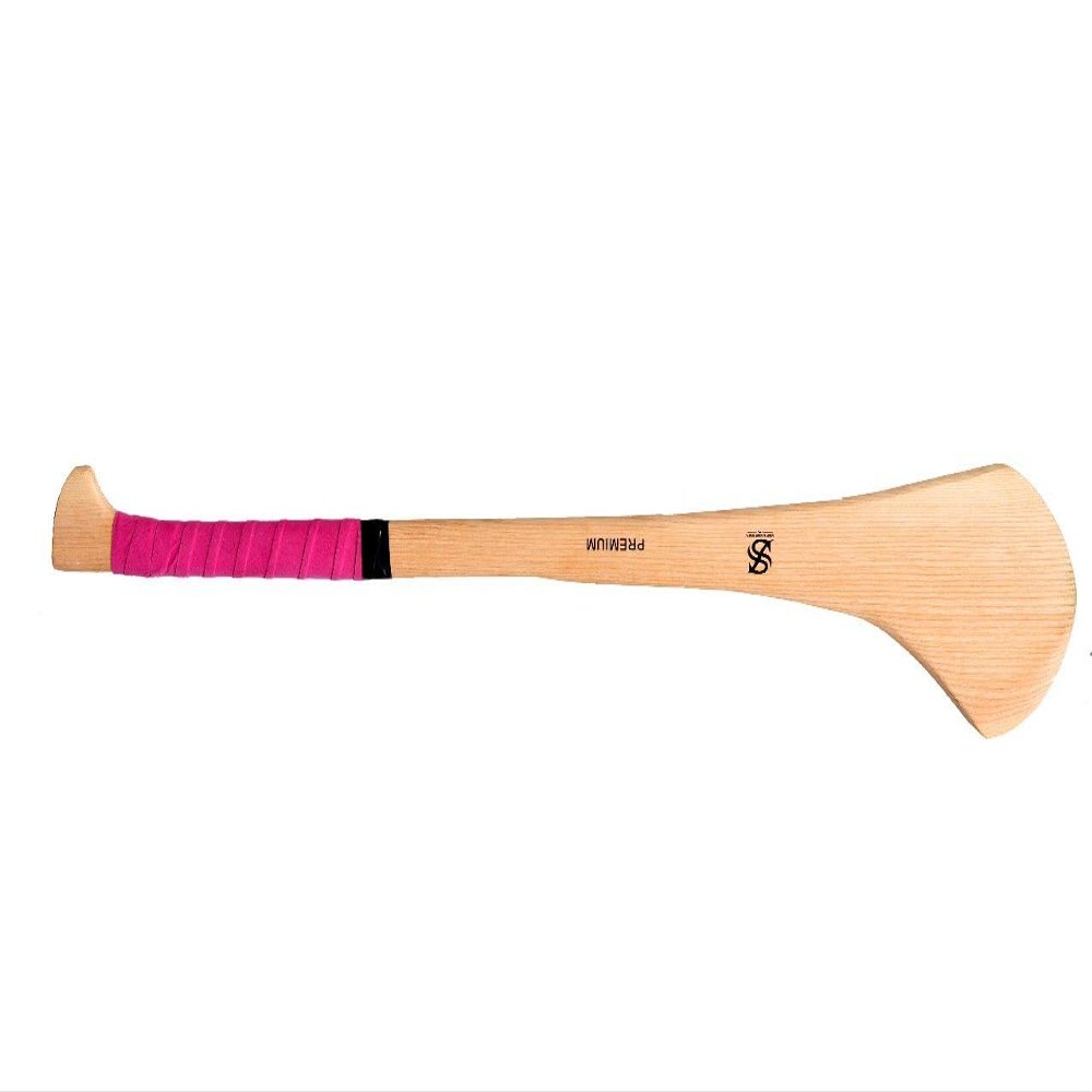 Smart and Sharp Premium Quality Ash Wood Hurling Stick 36 inches (Pink Handle) (Adult, Smart and Sharp Sports Inc.) (Include Cover) (Pink, Wood)