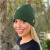 Bush Edge 100% Merino Wool Cuff Beanie Hat (Forest Green) view 3