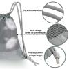 GAENMESH Drawstring Backpack Bag for Sports Lightweight Foldable Gym Bag with Sturdy Draw Cord Shoulder Strap Hiking Travel Camping view 3