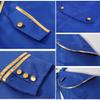 OBEEII Steampunk Costume Men Vintage Tailcoat Jacket Long Sleeve Gothic Victorian Uniform Tuxedo Coat Halloween Cosplay Costume Blue Gold XL view 4