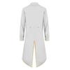 OBEEII Steampunk Costume Men Vintage Tailcoat Jacket Long Sleeve Gothic Victorian Uniform Tuxedo Coat Halloween Cosplay Costume White Gold S view 2