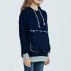 Womens Pet Pouch Hoodies Fleece Lightweight Long Sleeve Big Kangaroo Cat Dog Holder Carrier Sweatshirts Pullover Dark Blue view 3