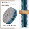 OLYCRAFT 10 Yards Turquoise Jacquard Polyester Webbing 1-1/2 Inch Webbing Polyester Canvas Stripe Pattern Nylon Webbing Flat Webbing Strap for Backpacks Handbag Garment Belt Accessories view 2