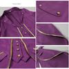 OBEEII Steampunk Costume Men Vintage Tailcoat Jacket Long Sleeve Gothic Victorian Uniform Tuxedo Coat Halloween Cosplay Costume Purple Gold M view 4