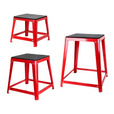 OUKIDR Plyometric Platform Box, 12/18/20/24 Inch Fitness Exercise Jump Box Step For Fitting, Plyometric Box Jumping Exercise Training (Red 3 sets)