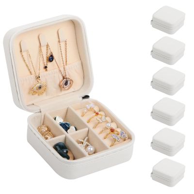 17Dec 6-Pack Small Travel Jewelry Case Organizer,Mini Travel Essentials for Women,Bridesmaid Gifts Birthday Gifts for Women,Small Jewelry Box for Girls 8-12