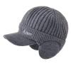 Men Earmuffs Ski Cycling Hat Warm Chunky Cable Knitted Hats Autumn and Winter Windproof Thickened Hat Lady (A, One Size) view 1