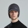 Men Earmuffs Ski Cycling Hat Warm Chunky Cable Knitted Hats Autumn and Winter Windproof Thickened Hat Lady (A, One Size) view 2