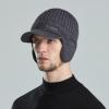 Men Earmuffs Ski Cycling Hat Warm Chunky Cable Knitted Hats Autumn and Winter Windproof Thickened Hat Lady (A, One Size) view 3