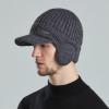 Men Earmuffs Ski Cycling Hat Warm Chunky Cable Knitted Hats Autumn and Winter Windproof Thickened Hat Lady (A, One Size) view 4