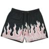 BOOMLEMON Men's Basketball Shorts Casual Workout Athletic Shorts Mesh Flame Graphic Print Running Short Pants(Pink Flame Black L) view 1
