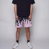 BOOMLEMON Men's Basketball Shorts Casual Workout Athletic Shorts Mesh Flame Graphic Print Running Short Pants(Pink Flame Black L) view 2