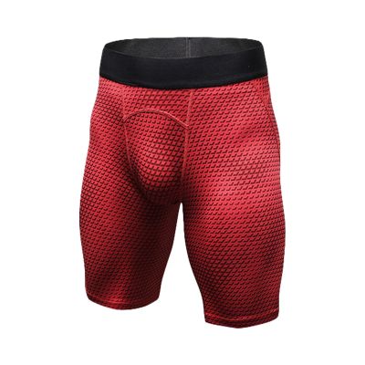 Energy Field Compression Shorts for Men Men's Tight Shorts Sports Fitness Running Compression Shorts Fitness (Red, S)