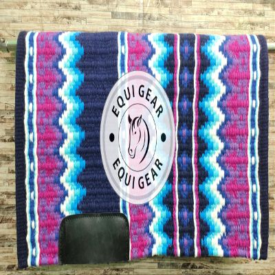EQUIGEAR Horse Western Show Saddle pad/New Zealand Wool Western Saddle Blanket Top Wool Pad Sensor Flex (Customization Available) J606 (32x32)
