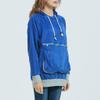 Womens Pet Pouch Hoodies Fleece Lightweight Long Sleeve Big Kangaroo Cat Dog Holder Carrier Sweatshirts Pullover Blue view 3