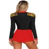 Aislor Women's Circus Ringmaster Cosplay Costume Long Sleeve Tassel Tuxedo Jacket Leotard Jumpsuit Bodysuit F0047#Black Medium view 2