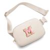 Gitus Belt Bag Fanny Pack Crossbody Bags with Initial Letter Patch Cute Stuff Birthday Gifts for Teenager Girls Trendy Preppy Stuff for Teen Girls(Beige-M) view 1