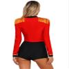 Aislor Women's Circus Ringmaster Cosplay Costume Long Sleeve Tassel Tuxedo Jacket Leotard Jumpsuit Bodysuit F0047#Red Medium view 2