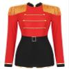 Aislor Women's Circus Ringmaster Cosplay Costume Long Sleeve Tassel Tuxedo Jacket Leotard Jumpsuit Bodysuit F0047#Red Medium view 4