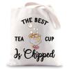 G2TUP Chip and Mrs Potts Shoulder Bag Tea Party Tote The Best Teacup Is Chipped Belle Inspired Canvas Bag (Best Teacup TG) view 1
