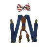 SUNTRADE Boys Girls Kids Suspenders Bow tie,4 Clips Adjustable Elastic With Strong Metal Clips (Blue) view 1