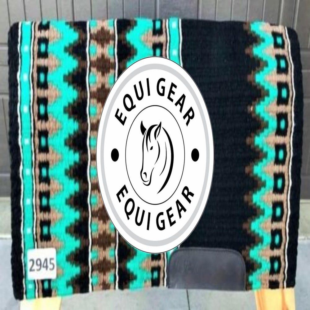 EQUIGEAR Horse Western Show Saddle pad/New Zealand Wool Western Saddle Blanket Top Wool Pad Sensor Flex (Customization Available) J610 (36x40)
