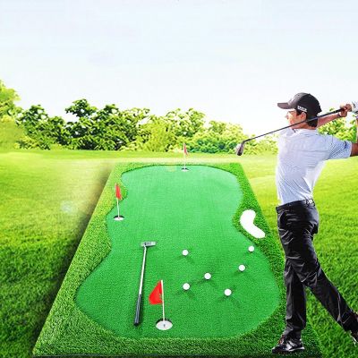 FQMYLTYN Pool Floating Golf Green Mat, 39"x 118" Artificial Turf Golf Hitting Mat, Mini Golf Game Mat for Indoor/Outdoor Practice, Gifts for Men/Golf Lovers/Beginner