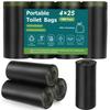 100 Portable Toilet Bags, Biodegradable with Drawstring & Lemon Scent, for 5-8 Gallon Bucket Seat for Outdoor Camping Car Travel