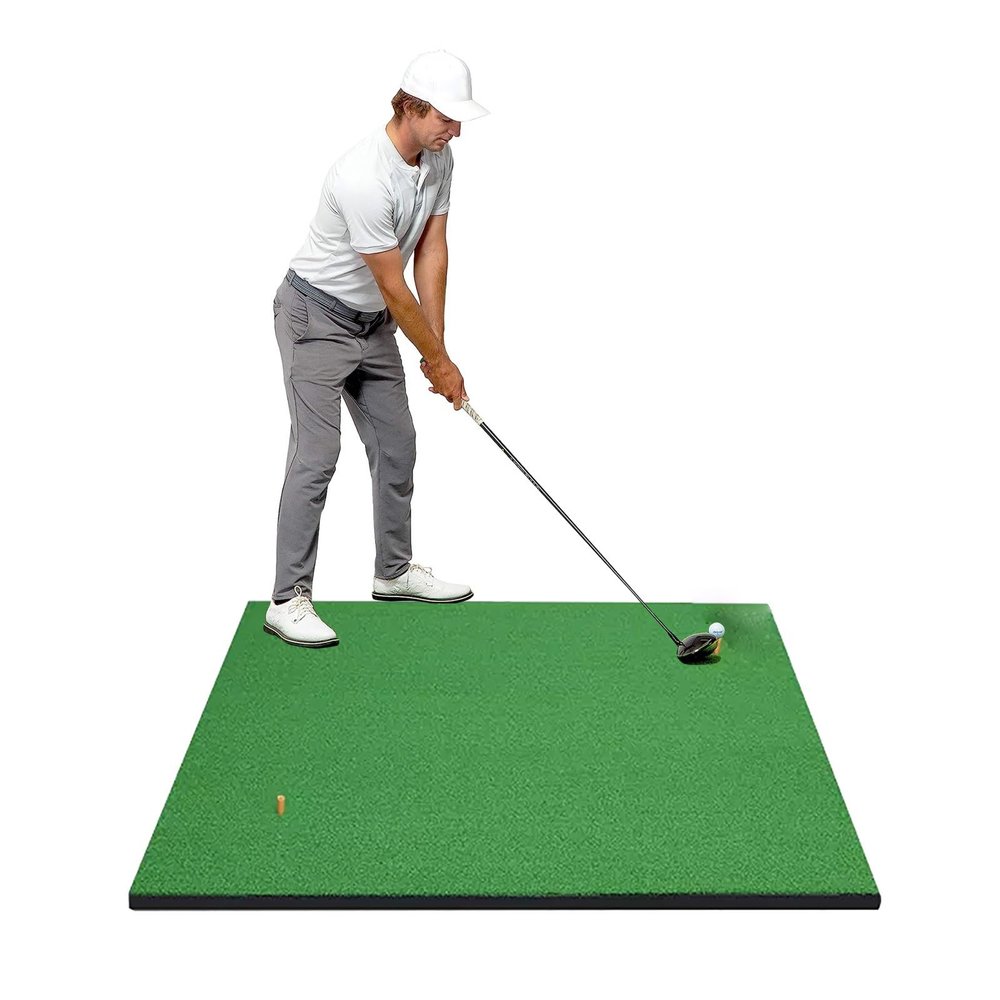 FQMYLTYN Golf Mat Artificial Turf Golf Practice Mat, 10mm Thickening Golf Hitting Mat with 10 Golf Balls, for Backyard Driving Chipping Indoor/Outdoor Training, 4 Sizes (Size : 150x100cm)