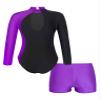 ranrann Kids Girls Shiny Ballet Dance Outfits Gymnastic Leotard with Metallic Shorts Sports Tracksuit Unitards Dancewear Purple H 14 Years view 2