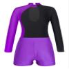 ranrann Kids Girls Shiny Ballet Dance Outfits Gymnastic Leotard with Metallic Shorts Sports Tracksuit Unitards Dancewear Purple H 14 Years view 4