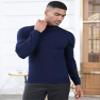 OYOZONE Men's Slim Fit Turtleneck Sweater Casual Knit Pullover Sweaters Navy Blue view 2