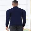 OYOZONE Men's Slim Fit Turtleneck Sweater Casual Knit Pullover Sweaters Navy Blue view 3