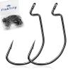 FishTrip 50pcs EWG Hooks for Bass Fishing Hooks, Extra Wide Gap Offset Worm Hook Texas Rig Fish Hooks for Bass Trout Freshwater Saltwater #4 view 1