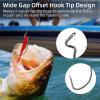 FishTrip 50pcs EWG Hooks for Bass Fishing Hooks, Extra Wide Gap Offset Worm Hook Texas Rig Fish Hooks for Bass Trout Freshwater Saltwater #4 view 4