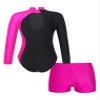 ranrann Kids Girls Shiny Ballet Dance Outfits Gymnastic Leotard with Metallic Shorts Sports Tracksuit Unitards Dancewear Rose H 10 Years view 2