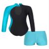ranrann Kids Girls Shiny Ballet Dance Outfits Gymnastic Leotard with Metallic Shorts Sports Tracksuit Unitards Dancewear Blue Green H 10 Years view 2