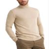 OYOZONE Men's Slim Fit Turtleneck Sweater Casual Knitted Pullover Sweaters Apricot view 1