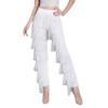 ZBH1985 Women's 7 Tier Tassel Latin Dance Pant Ballroom Dance Professional Black Adult Fringe Practice Pants view 1