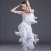 ZBH1985 Women's 7 Tier Tassel Latin Dance Pant Ballroom Dance Professional Black Adult Fringe Practice Pants view 3