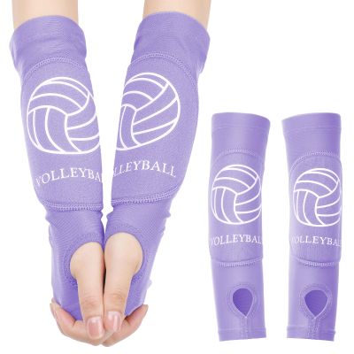 Shappy 2 Pcs 2 Pcs Volleyball Arm Sleeves Forearm Sleeves Volleyball Arm Pads for Boys Girls Teen Youth Wrist Guard (Purple,Small)