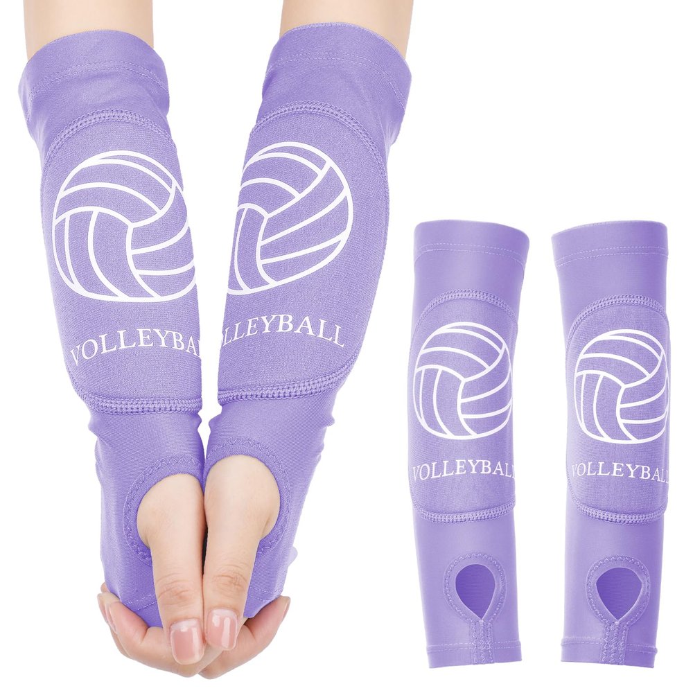 Shappy 2 Pcs 2 Pcs Volleyball Arm Sleeves Forearm Sleeves Volleyball Arm Pads for Boys Girls Teen Youth Wrist Guard (Purple,Small)