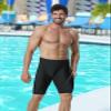 KGKE Mens-Swim-Jammers Athletic-Swimwear Quick-Dry-Shorts Durable-Team-Swimsuits - Drawstring Competition Swimming Soft UPF50+ (White Offset Printing, M) view 2