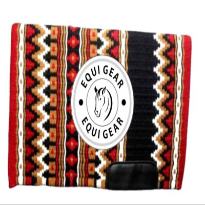 EQUIGEAR Horse Western Show Saddle pad/New Zealand Wool Western Saddle Blanket Top Wool Pad Sensor Flex (Customization Available) J712 (34x32)