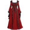 Women's Medieval Hooded Dresses Renaissance Velvet Robe Vintage Court Style Costume Long Sleeve Ball Queen Gown view 1