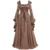 Women's Medieval Hooded Dresses Renaissance Velvet Robe Vintage Court Style Costume Long Sleeve Ball Queen Gown view 1