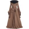 Women's Medieval Hooded Dresses Renaissance Velvet Robe Vintage Court Style Costume Long Sleeve Ball Queen Gown view 4