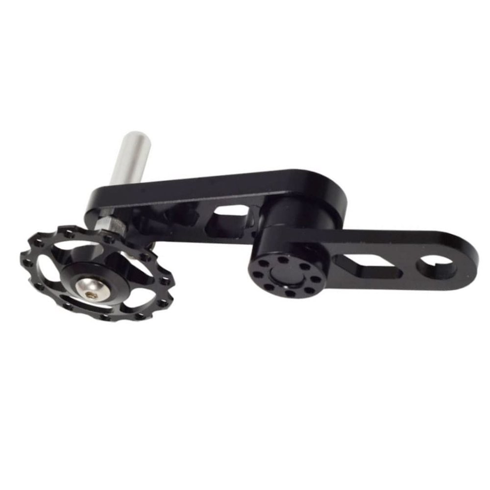 Chain Tensioner Single Speed Bike Adjuster Converter Guide Aluminium Alloy Cycling Single Speed Rear Derailleur Chain Tensioner Black for MTB Folding Bicycle