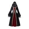 Women's Medieval Hooded Dresses Renaissance Velvet Robe Vintage Court Style Costume Long Sleeve Ball Queen Gown view 1