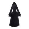 Women's Medieval Hooded Dresses Renaissance Velvet Robe Vintage Court Style Costume Long Sleeve Ball Queen Gown view 2